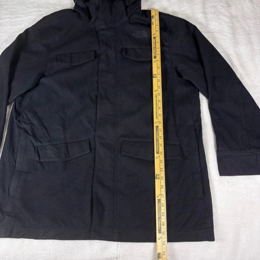 North Face Mens Wool Hooded Parka‎ Jacket Large Dark Charcoal Gray Warm Winter